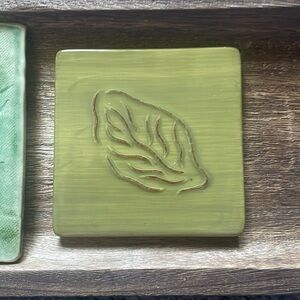 3/$23 Bundle of Signed tiles;trinket dish; diy projects. Set of 2